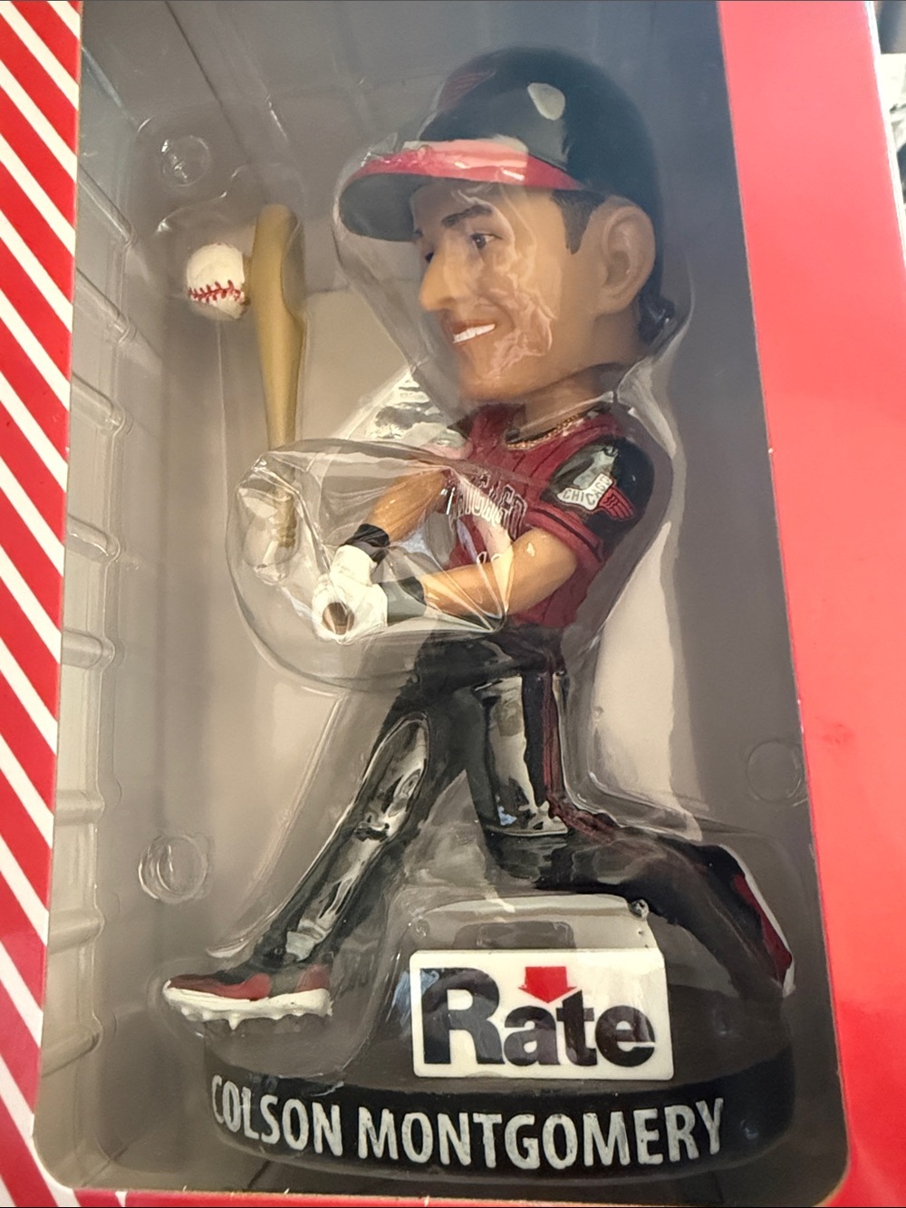 NIB Colson Montgomery Baseball Bobblehead - Red & Black uniform